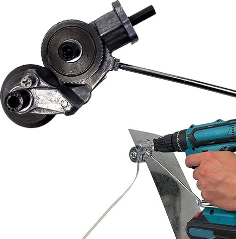 drill attachment to cut sheet metal|drill mounted metal cutter.